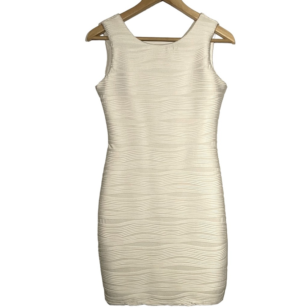 B Darling Womens Size 6 Dress White Ribbed Bodycon Dress Sexy Evening Bodycon